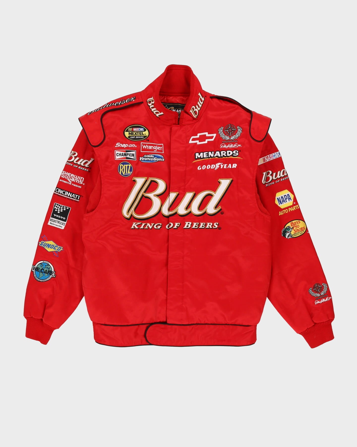 Vintage 90s Budweiser Red Nascar Style Racing Jacket Jacket - M