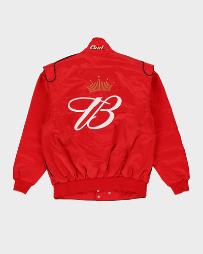 Vintage 90s Budweiser Red Nascar Style Racing Jacket Jacket - M