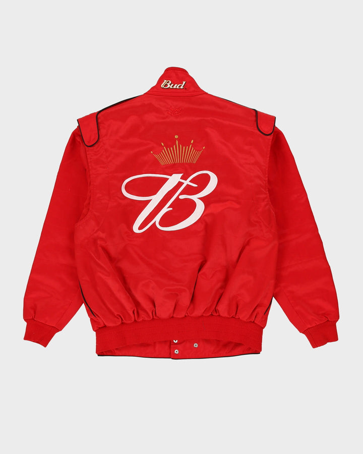 Vintage 90s Budweiser Red Nascar Style Racing Jacket Jacket - M