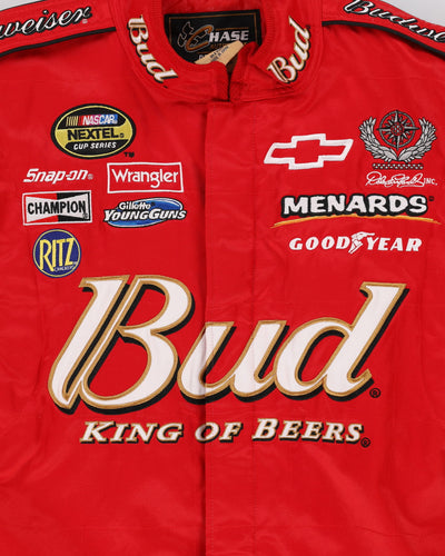 Vintage 90s Budweiser Red Nascar Style Racing Jacket Jacket - M