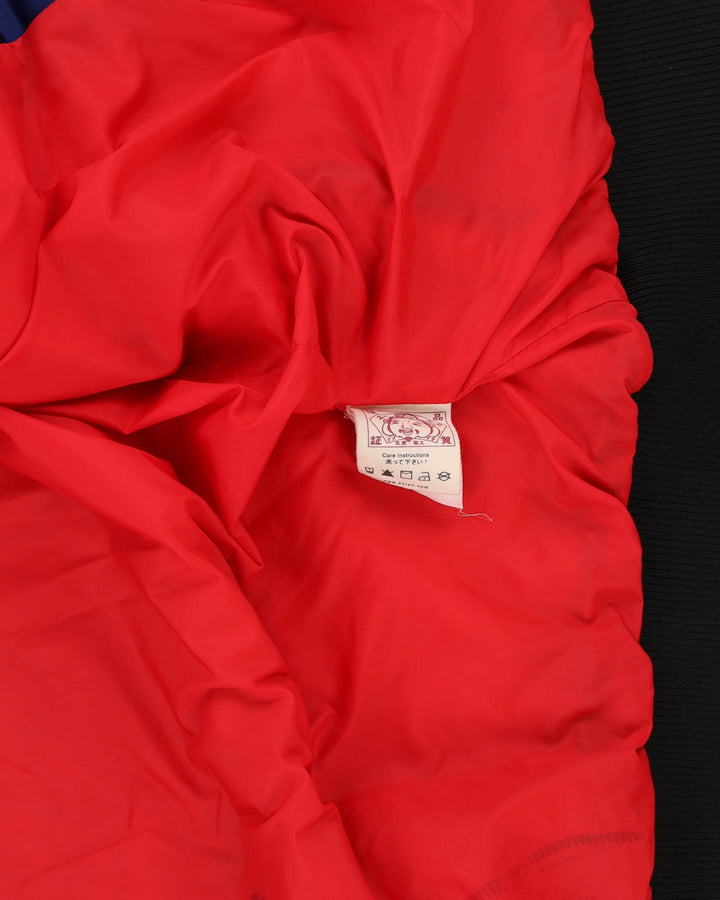 00s Y2K Evisu Navy / Red Satin Bomber Jacket - M