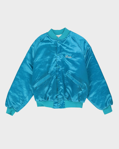 Vintage 80s Linda Satin Bomber Jacket -  M