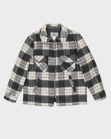 Vintage 80s Grey Check Patterned Padded Jacket - L