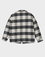 Vintage 80s Grey Check Patterned Padded Jacket - L