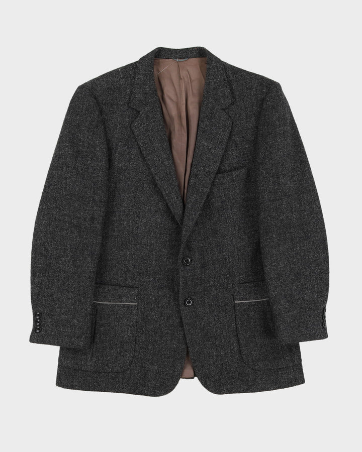 Vintage 70s Harris Tweed Dark Grey Blazer Jacket - L