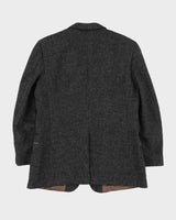 Vintage 70s Harris Tweed Dark Grey Blazer Jacket - L