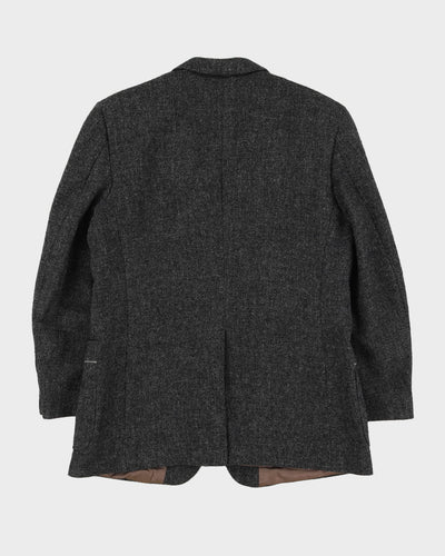 Vintage 70s Harris Tweed Dark Grey Blazer Jacket - L