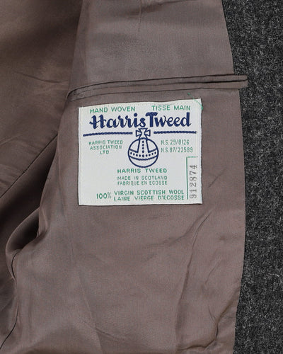Vintage 70s Harris Tweed Dark Grey Blazer Jacket - L