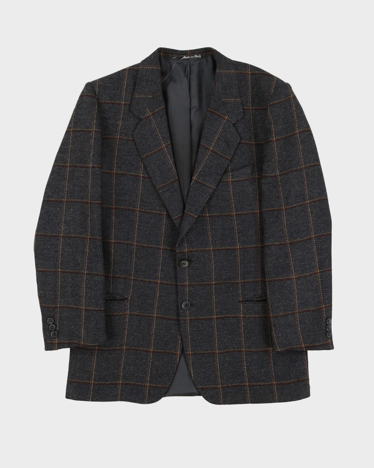 Vintage 80s Grey Patterned Blazer - L