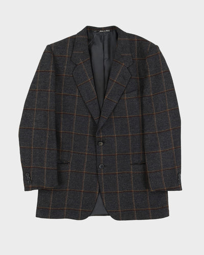 Vintage 80s Grey Patterned Blazer - L
