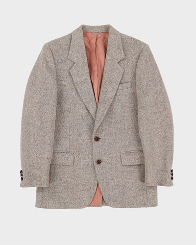 Vintage 70s Grey Patterned Blazer - M