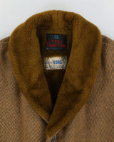Vintage 70s Borg Brown Lined Coat - L