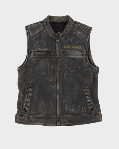 Harley Davidson Sleeveless Leather Jacket - M