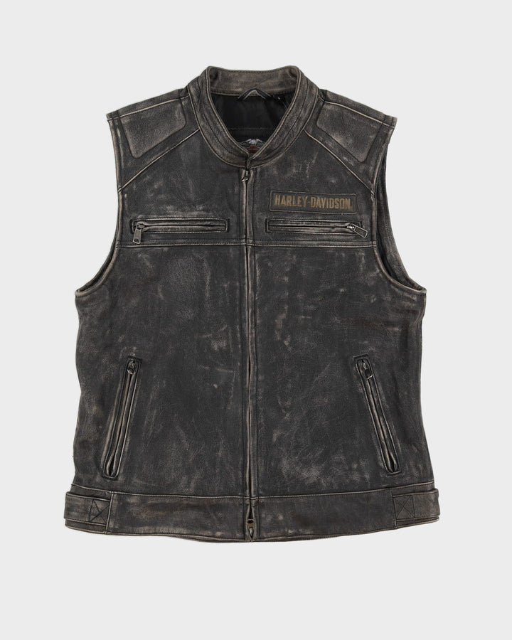 Harley Davidson Sleeveless Leather Jacket - M