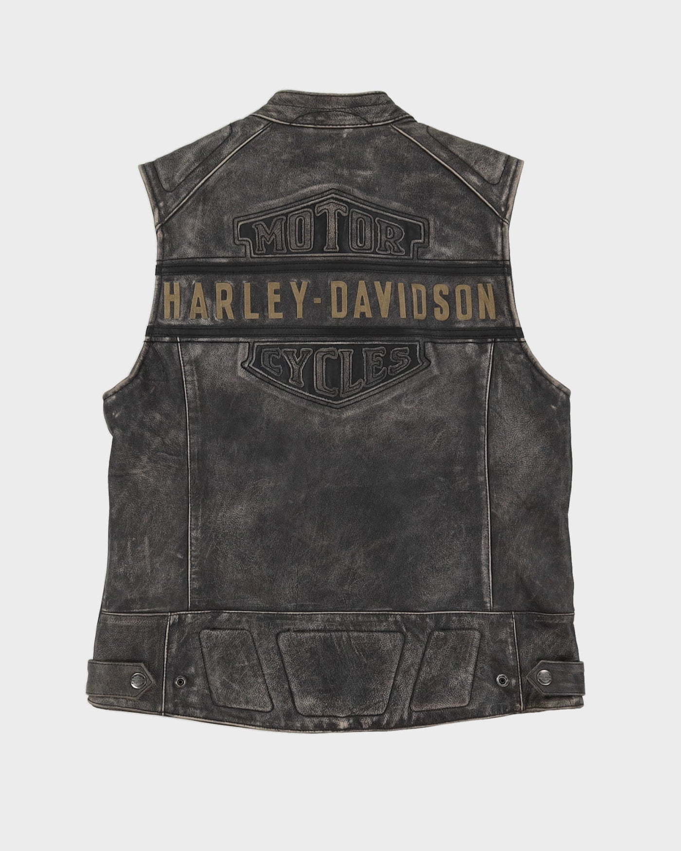 Harley Davidson Sleeveless Leather Jacket - M