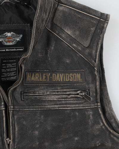 Harley Davidson Sleeveless Leather Jacket - M