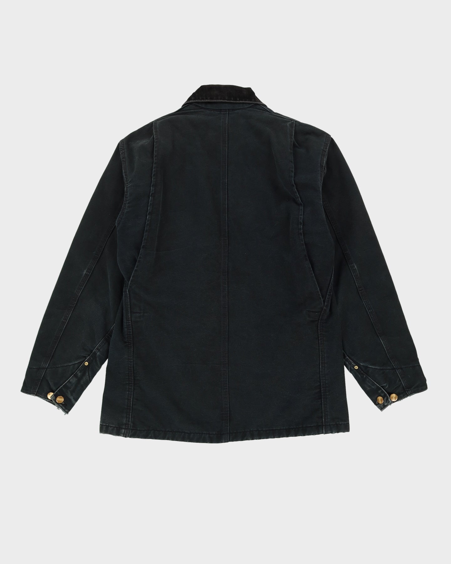 Vintage 90s Carhartt Washed Black Denim Jacket - Large