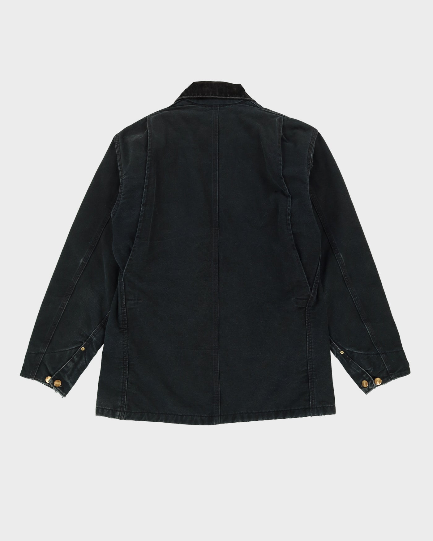 Vintage 90s Carhartt Washed Black Denim Jacket - Large