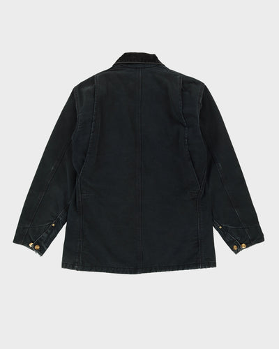 Vintage 90s Carhartt Washed Black Denim Jacket - Large