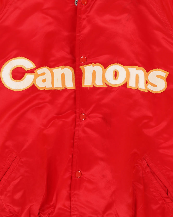 Vintage 80s Calgary Cannons Red Bomber Jacket - XL