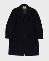 Vintage Navy Wool And Cashmere Blend Overcoat - M