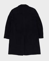 Vintage Navy Wool And Cashmere Blend Overcoat - M