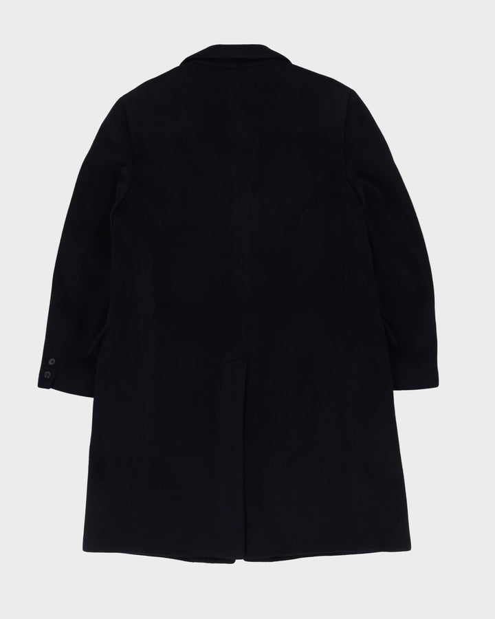 Vintage Navy Wool And Cashmere Blend Overcoat - M