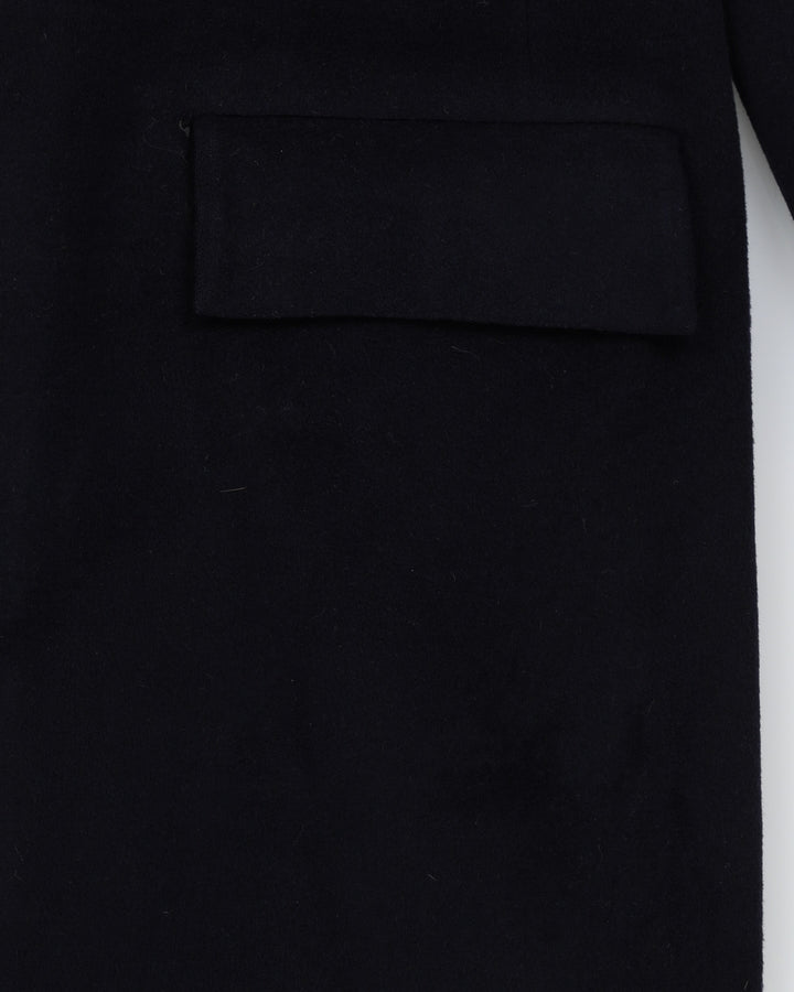 Vintage Navy Wool And Cashmere Blend Overcoat - M