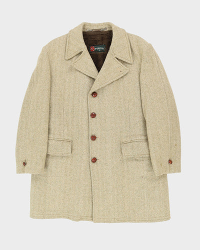 McGregor Herringbone Tweed Wool Overcoat - M