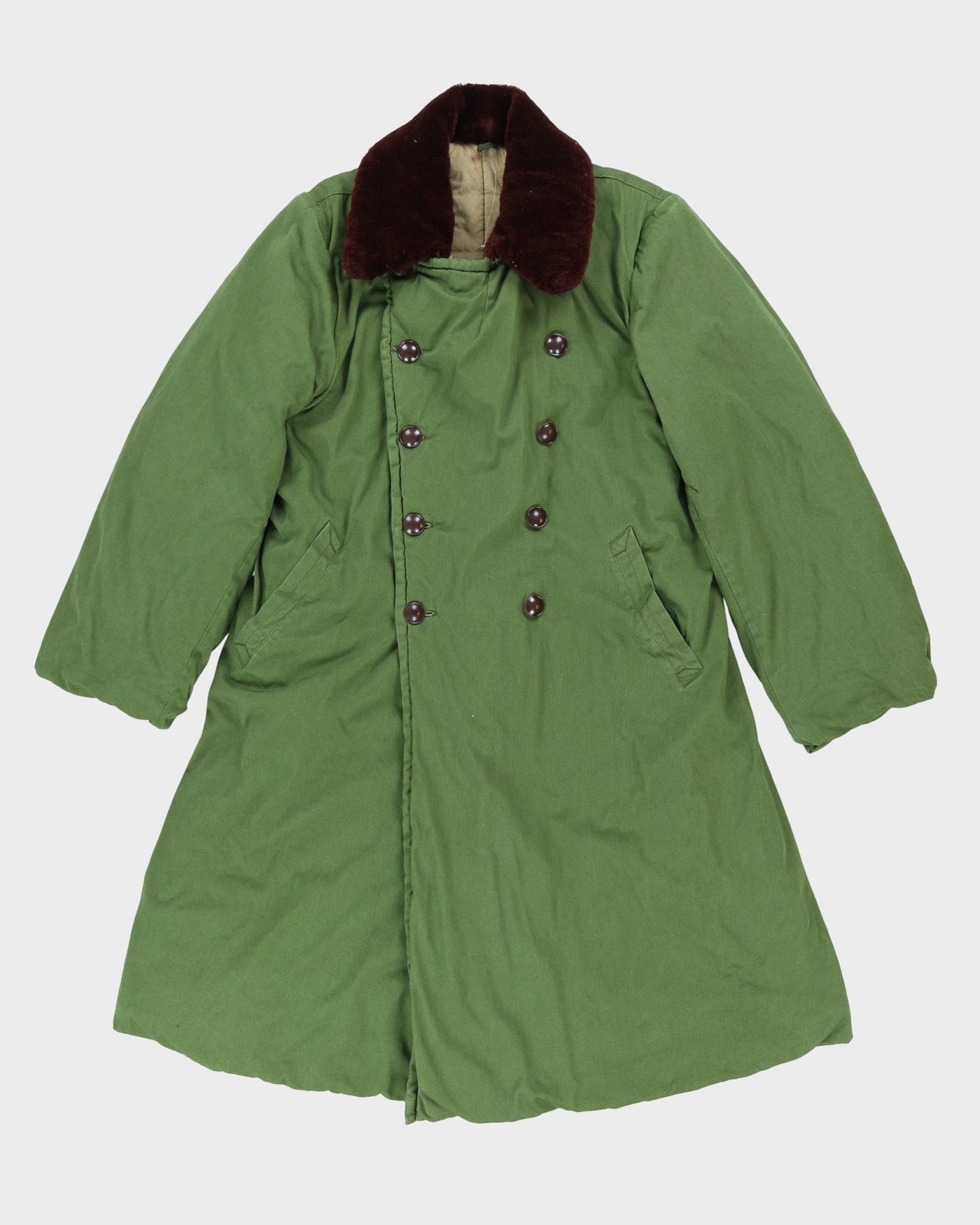 Green Liner Style Padded Overcoat - S / M