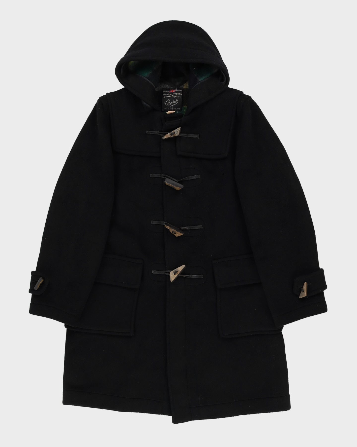 Vintage 1980s Gloverall Black Duffel Coat - S