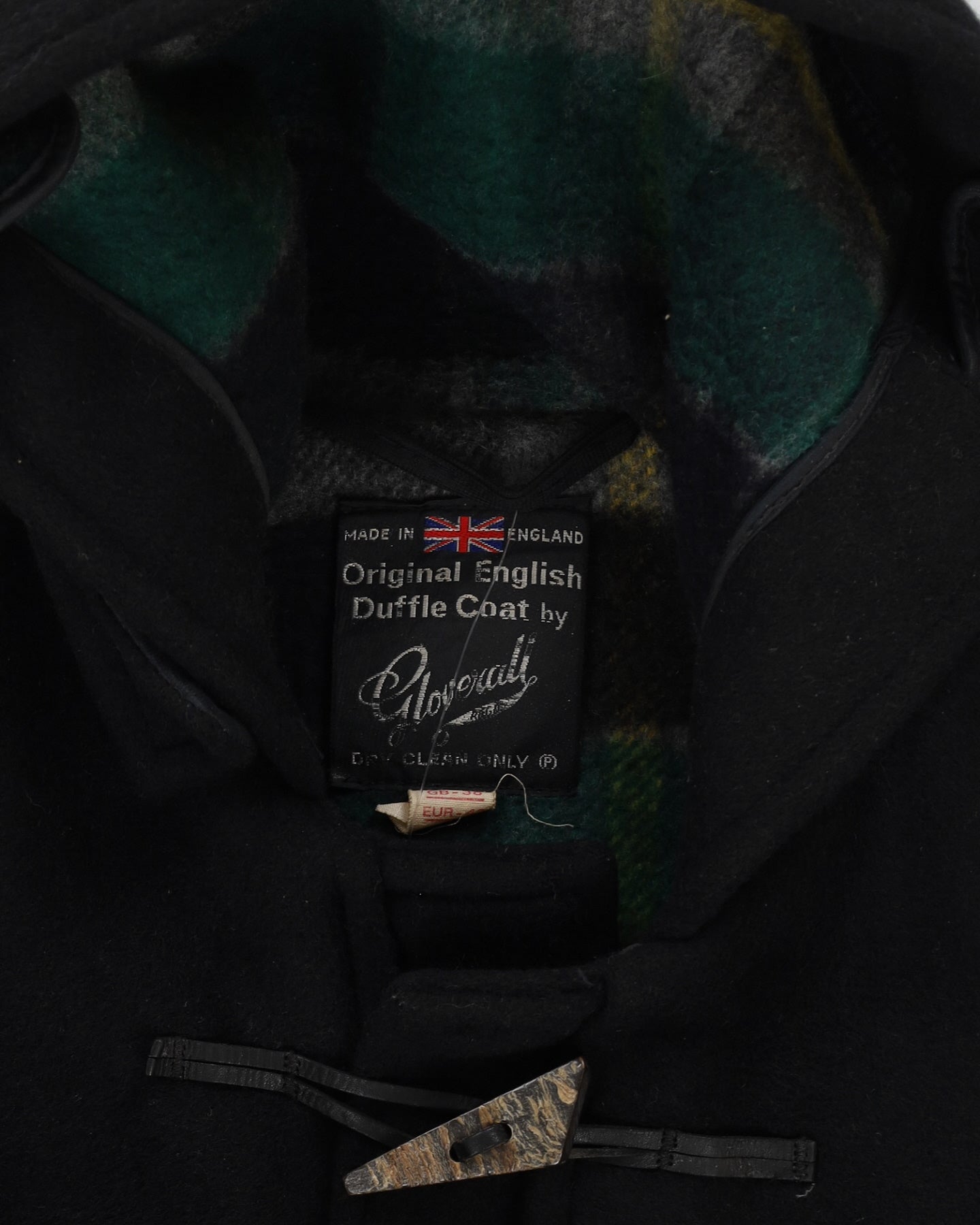 Vintage 1980s Gloverall Black Duffel Coat - S