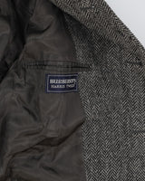 Vintage 80s Burberry Brown Wool Irish Tweed Coat - M