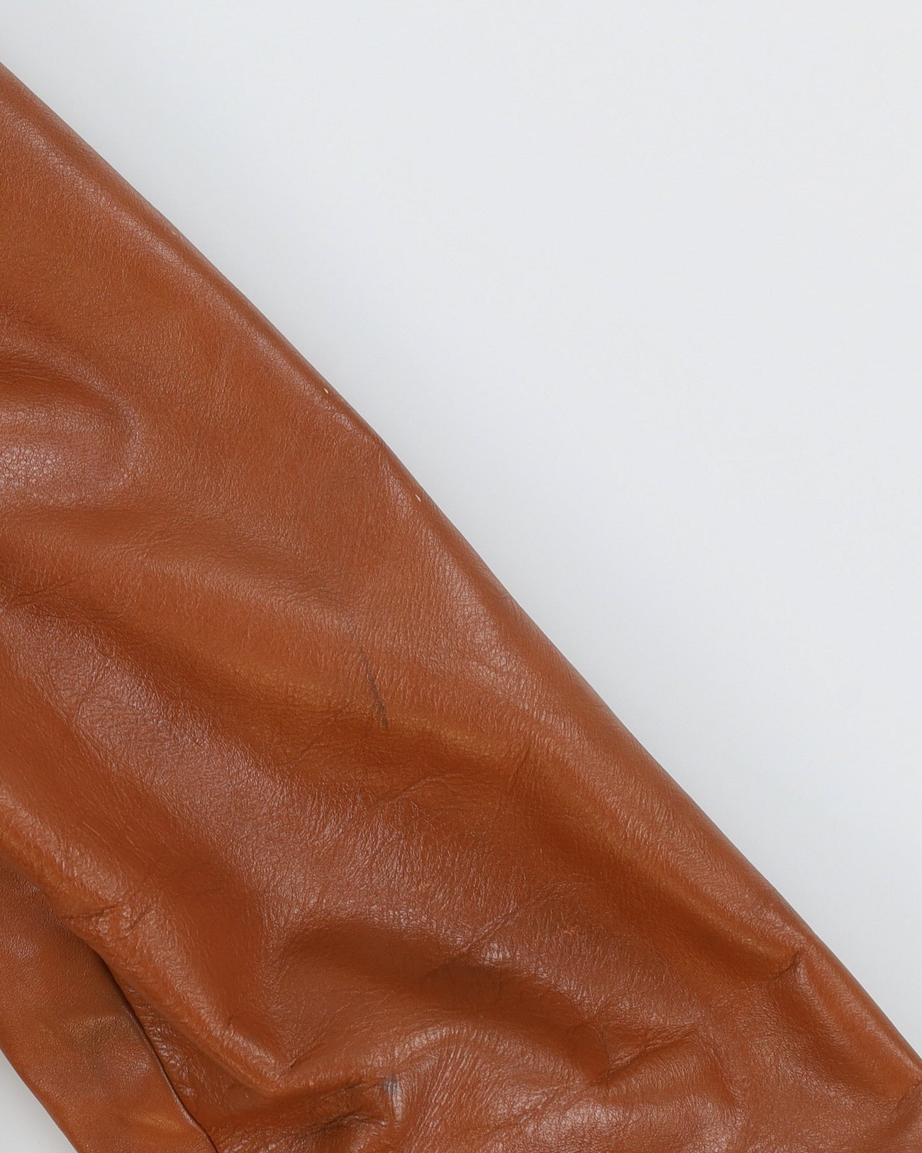 Vintage 1970s Brown Leather Bomber Jacket - XS