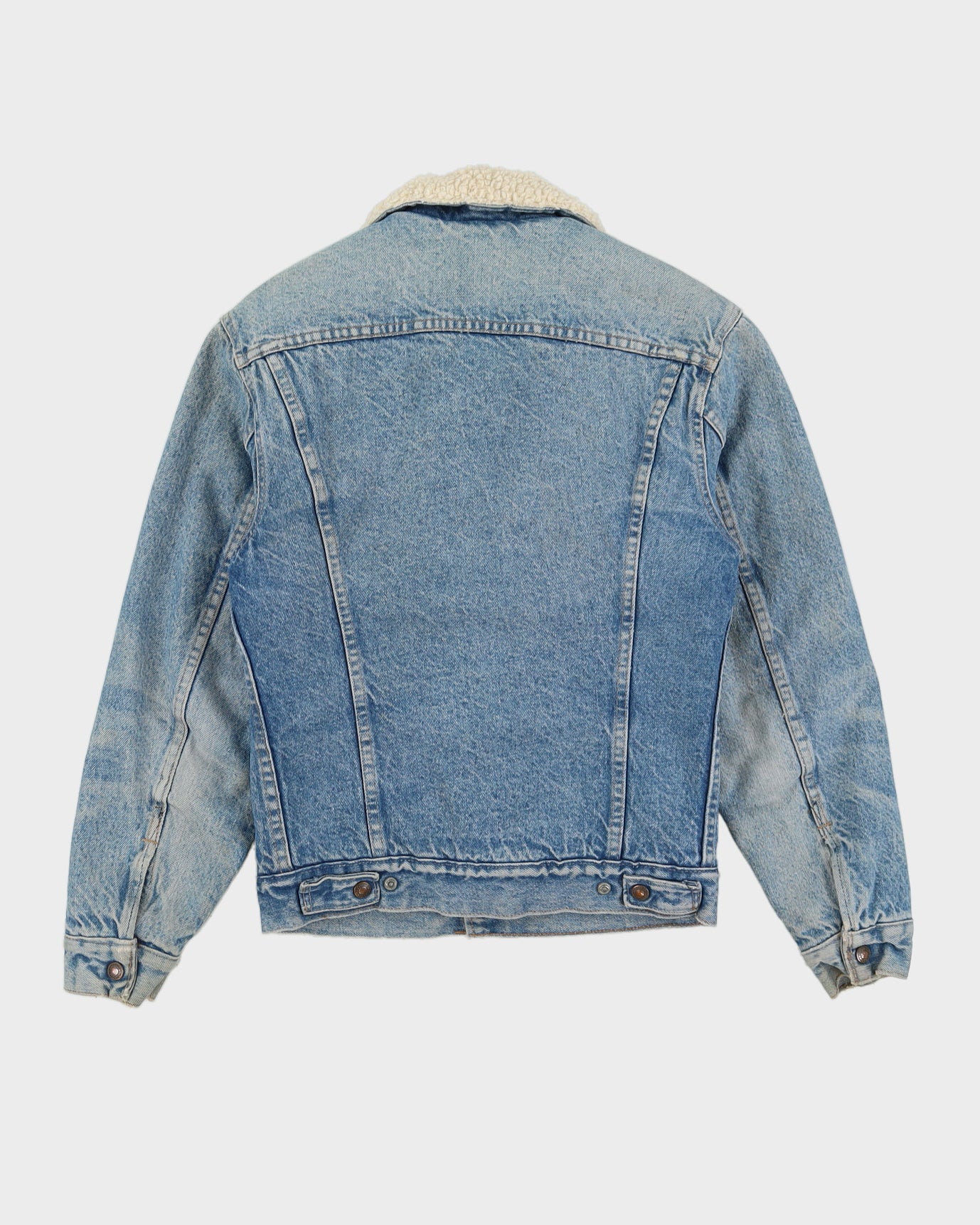 Vintage 80s Levis Denim Blue Fleeced Jacket  - S