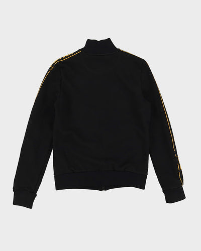 Fendi Black Track Jacket Yellow Logo Sleeved - XS