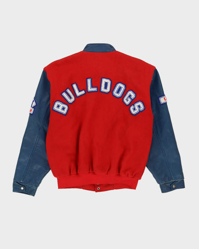 Vintage 90s SWC Bulldog Football Red Varsity Jacket - L