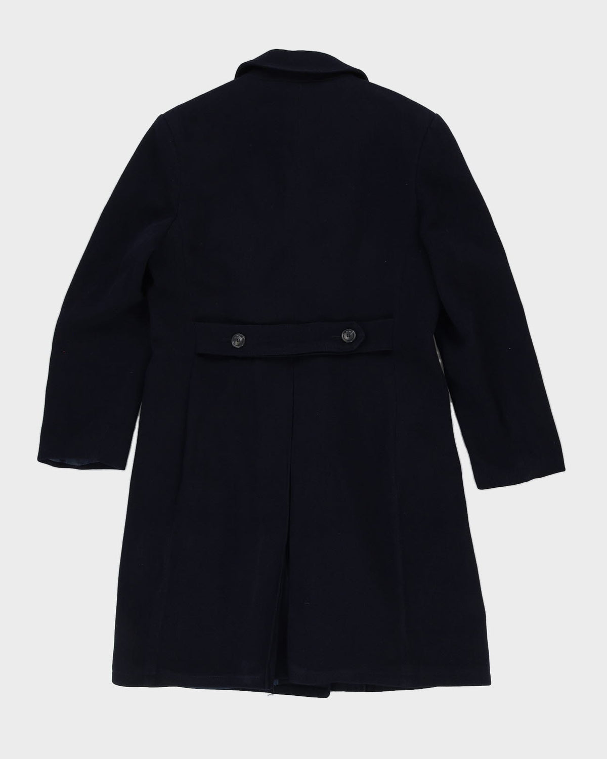 Vintage 1990s Navy Blue Wool Overcoat - XS