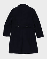 Vintage 1990s Navy Blue Wool Overcoat - XS