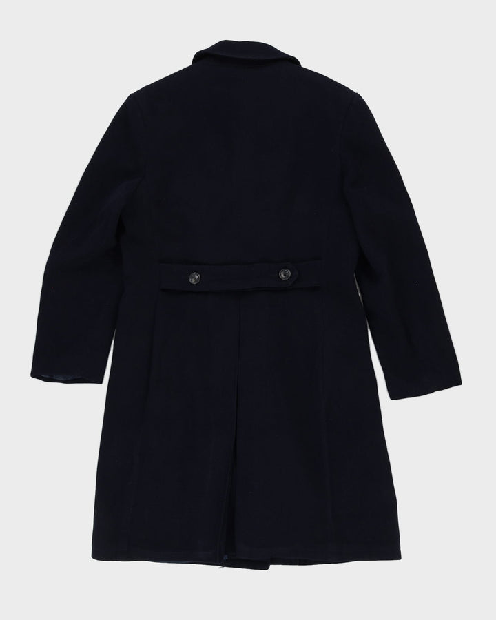 Vintage 1990s Navy Blue Wool Overcoat - XS