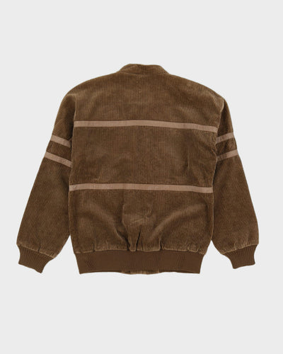 00s Beige Cord Bomber Jacket - XS