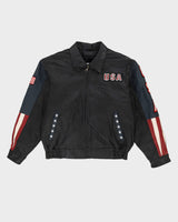 Black Leather With U.S.A Eagle Back - L