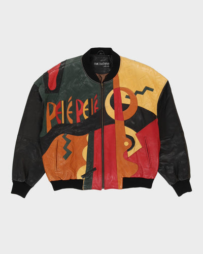 Y2K Buchanan Patchwork Leather Jacket - L / XL