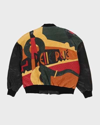 Y2K Buchanan Patchwork Leather Jacket - L / XL