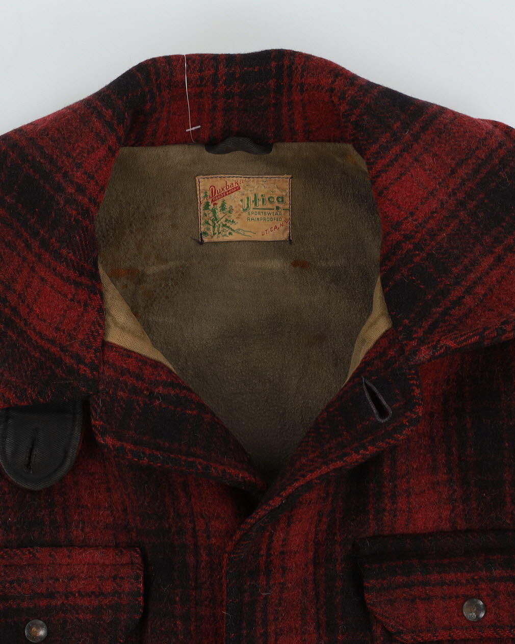 Vintage 1950s Burgundy Checked Wool Jacket - S / M