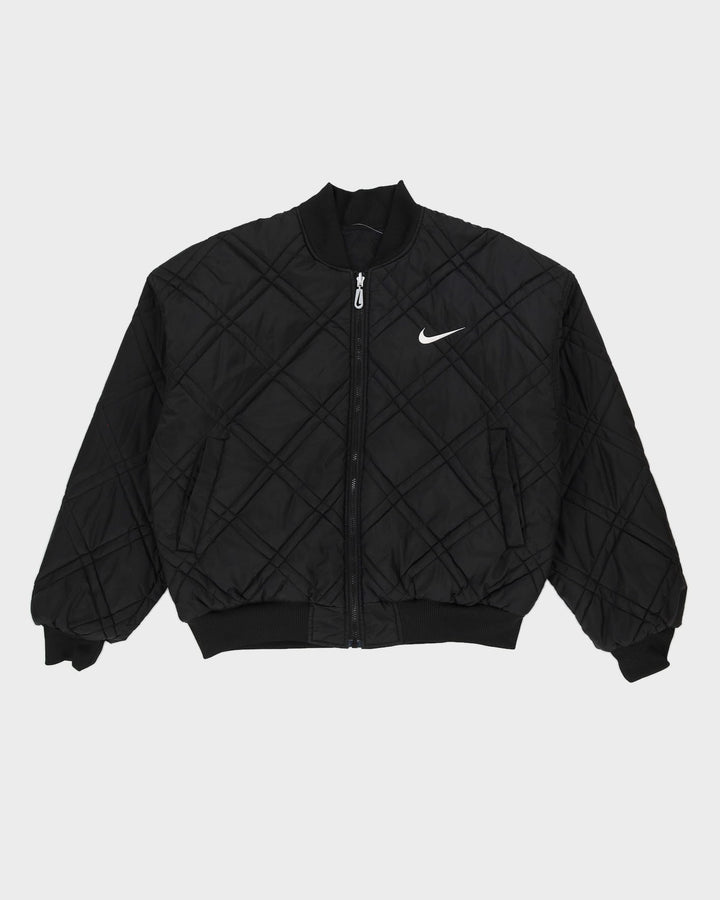 Vintage 90s Nike Black Reversible Bomber Jacket - M