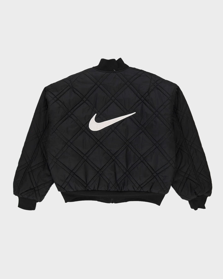 Vintage 90s Nike Black Reversible Bomber Jacket - M