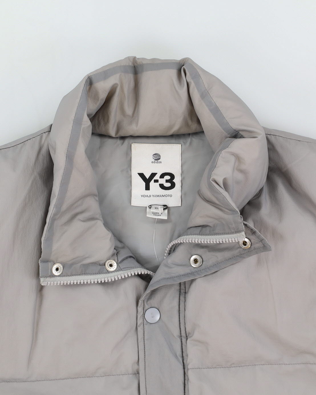 Y-3 Adidas Grey Puffer Gilet - XL