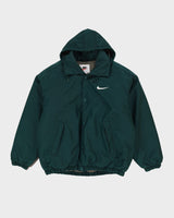 Vintage 90s Nike Green Puffer Jacket With Embroidery - M