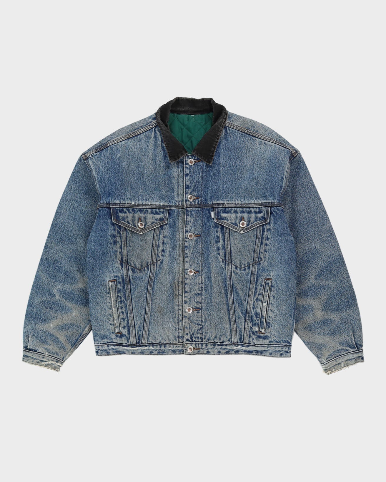 Vintage 90s Levi's SilverTab Denim Reversible Padded Jacket - M